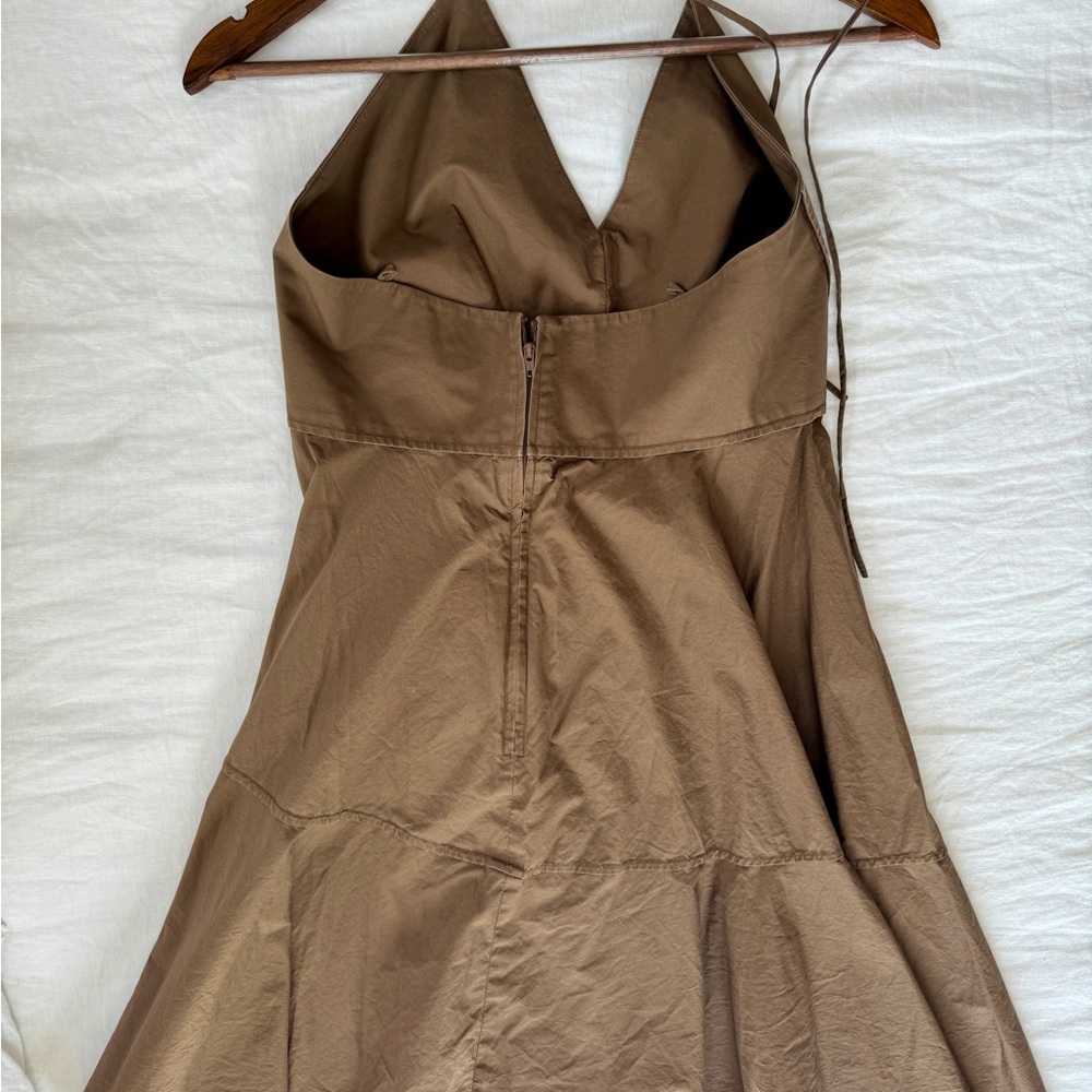 Scanlan Theodore Cocoa Parachute Shoestring Mini Dress Size US 4 - Picture 6 of 10